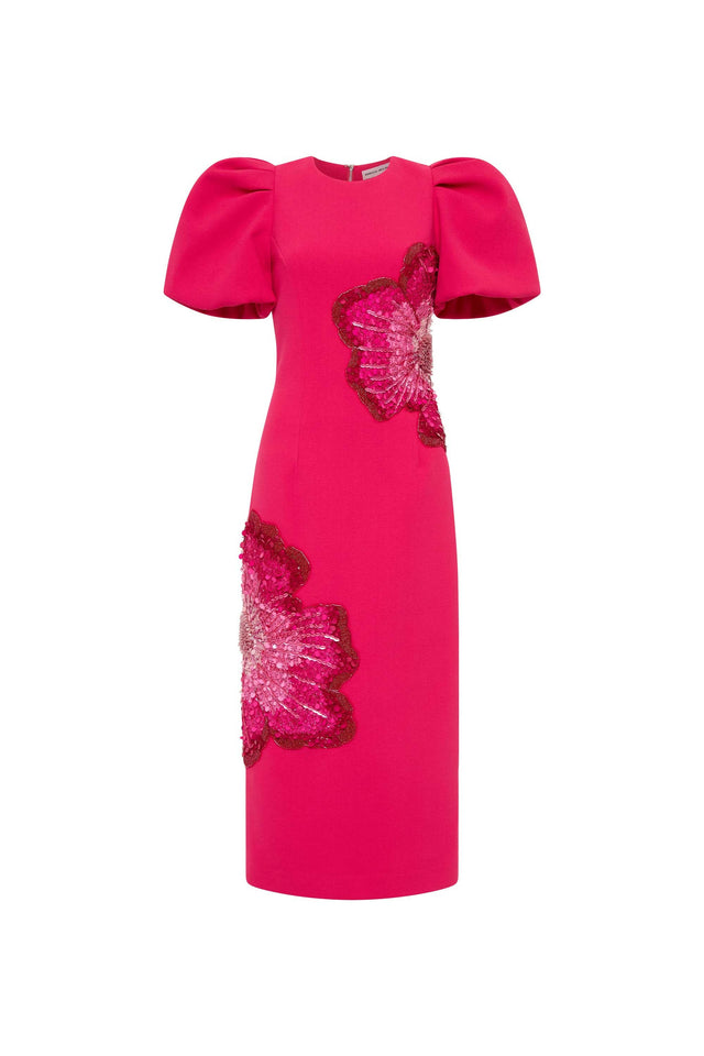 Rebecca Vallance Layana Midi Dress - 10 / Red - Dresses
