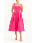 Rebecca Vallance Lyla Midi Dress in Hot Pink Size 10 - 10 / Pink - Dresses