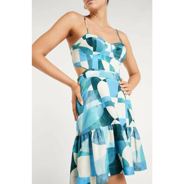 Rebecca Vallance Mallorca Mini Dress Blue Size 10 - 10 / Blue - Dresses