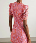 Rebecca Vallance Maribella Bow-Detailed Embroidered Tulle Mini Dress - 10 / Pink - Dresses