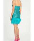 Rebecca Vallance Missing Hours Mini Dress Turquoise Size AU 14 - 14 / Turquoise - Dresses