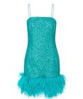 Rebecca Vallance Missing Hours Mini Dress Turquoise Size AU 14 - 14 / Turquoise - Dresses