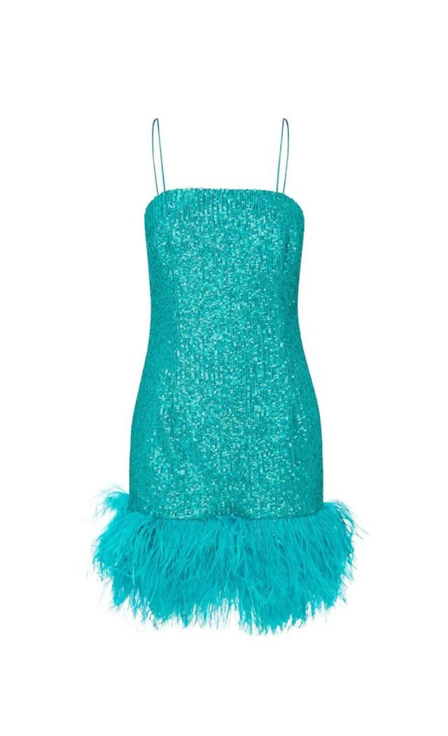 Rebecca Vallance Missing Hours Mini Dress Turquoise Size AU 14 - 14 / Turquoise - Dresses