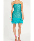 Rebecca Vallance Missing Hours Mini Dress Turquoise Size AU 14 - 14 / Turquoise - Dresses