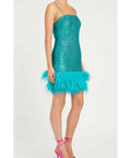 Rebecca Vallance Missing Hours Mini Dress Turquoise Size AU 14 - 14 / Turquoise - Dresses