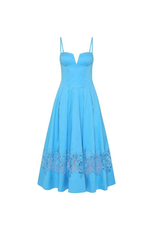 Rebecca Vallance Montreux Midi Dress - 12 / Blue - Dresses