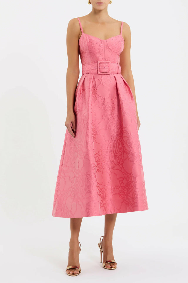 Rebecca Vallance Petra Midi Dress - 10 / Pink - Dresses