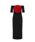 Rebecca Vallance Rhosen Off The Shoulder Midi Dress - 10 / Black - Dresses