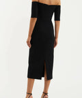 Rebecca Vallance Rhosen Off The Shoulder Midi Dress - 10 / Black - Dresses
