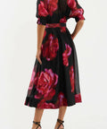 Rebecca Vallance Rosina Midi Dress - 18 / Red - Dresses