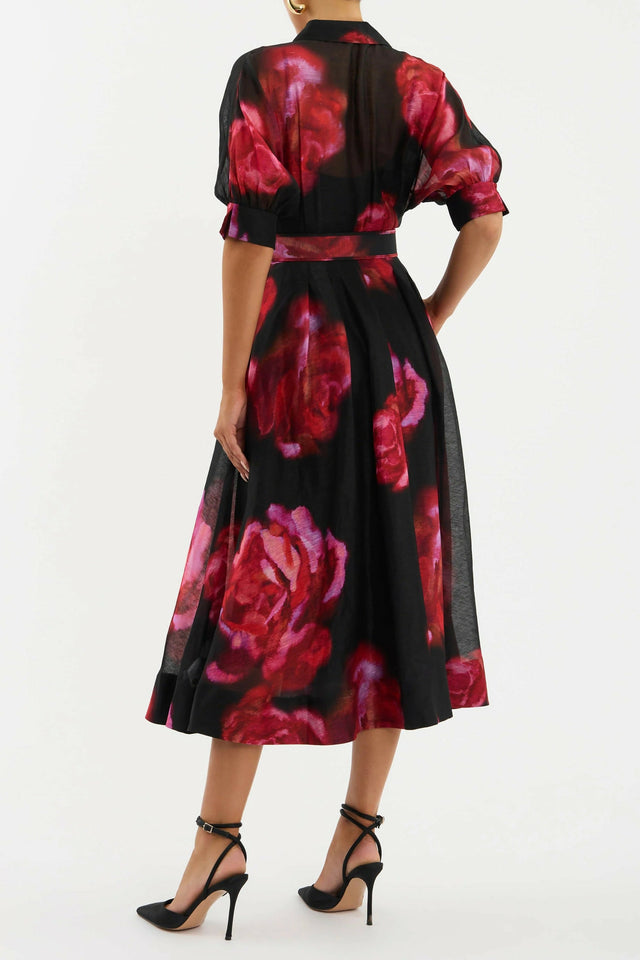 Rebecca Vallance Rosina Midi Dress - 18 / Red - Dresses