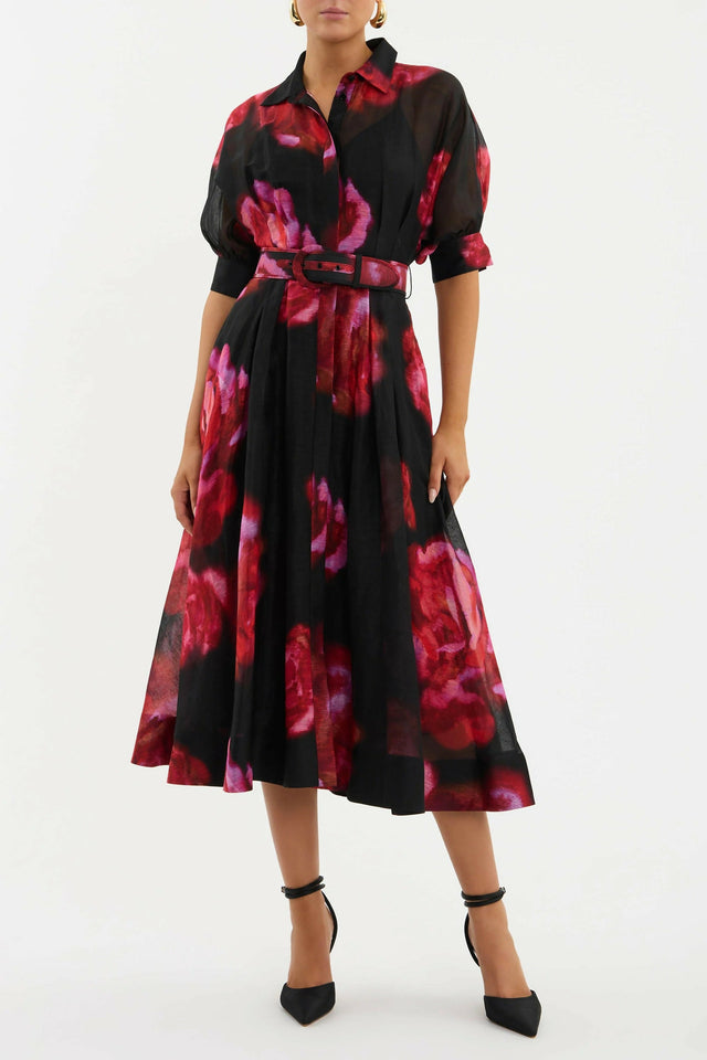 Rebecca Vallance Rosina Midi Dress - 18 / Red - Dresses