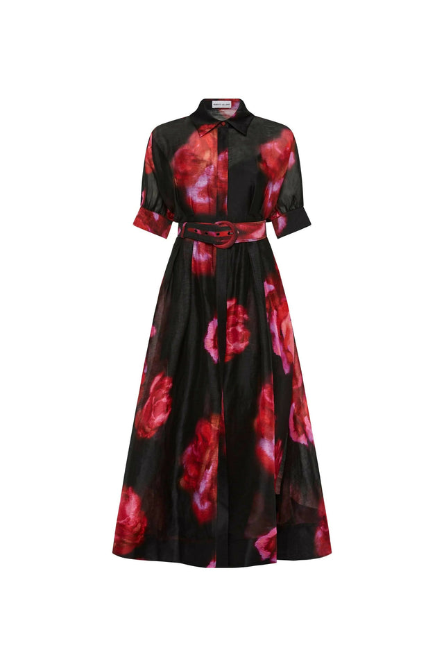 Rebecca Vallance Rosina Midi Dress - 18 / Red - Dresses