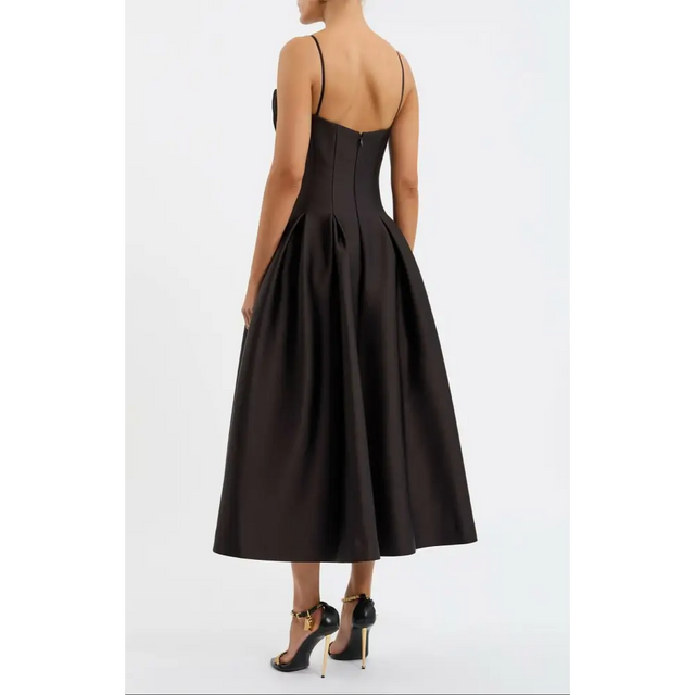 Rebecca Vallance Saskia Midi in Chocolate - Dresses