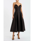Rebecca Vallance Saskia Midi in Chocolate - Dresses