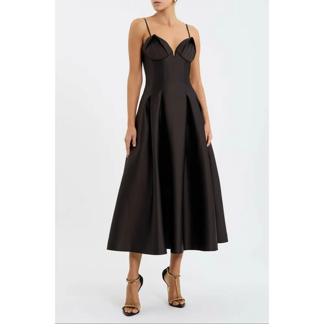 Rebecca Vallance Saskia Midi in Chocolate - Dresses