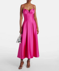 Rebecca Vallance Saskia Pleated Satin Maxi Dress Hot Pink Size 16 - 16 / Pink - Dresses