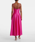 Rebecca Vallance Saskia Pleated Satin Maxi Dress Hot Pink Size 16 - 16 / Pink - Dresses