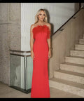 REBECCA VALLANCE - Rebecca Vallance Scarlett Strapless Feather Gown