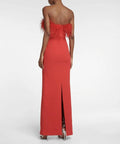 REBECCA VALLANCE - Rebecca Vallance Scarlett Strapless Feather Gown