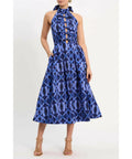Rebecca Vallance Shiloh Halter Midi Dress Blue Size 10 - 10 / Blue - Dresses