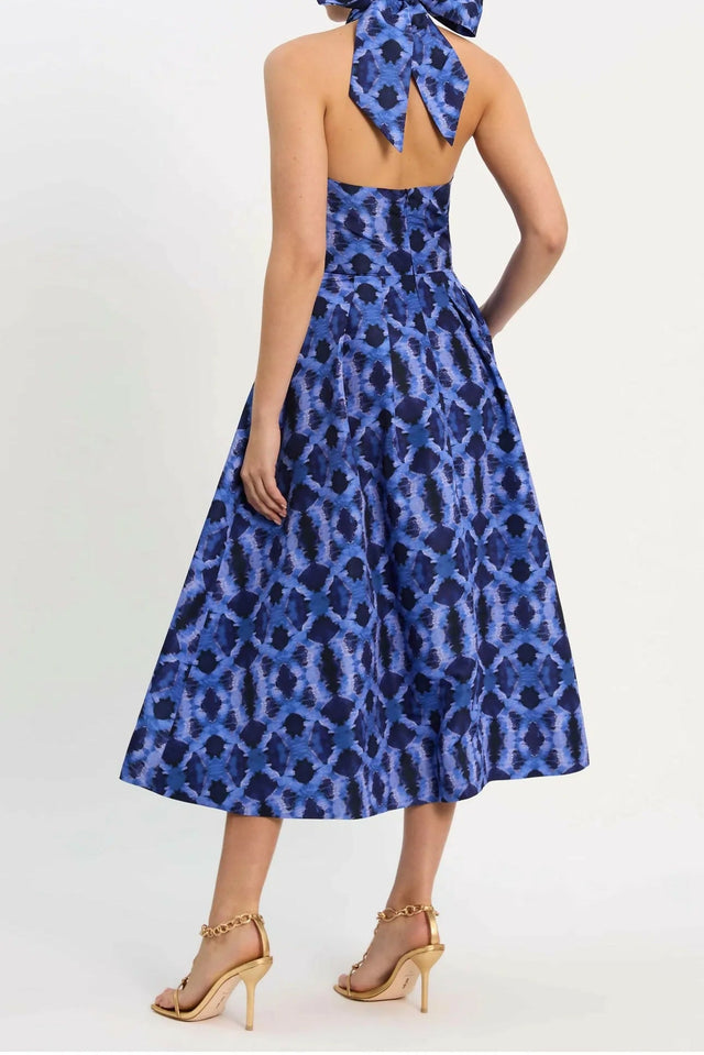 Rebecca Vallance Shiloh Halter Midi Dress Blue Size 10 - 10 / Blue - Dresses