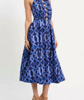 Rebecca Vallance Shiloh Halter Midi Dress Blue Size 10 - 10 / Blue - Dresses