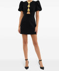 rebecca-vallance-designer-Black-Sirene-Shell-Detailed-Mini-Dress