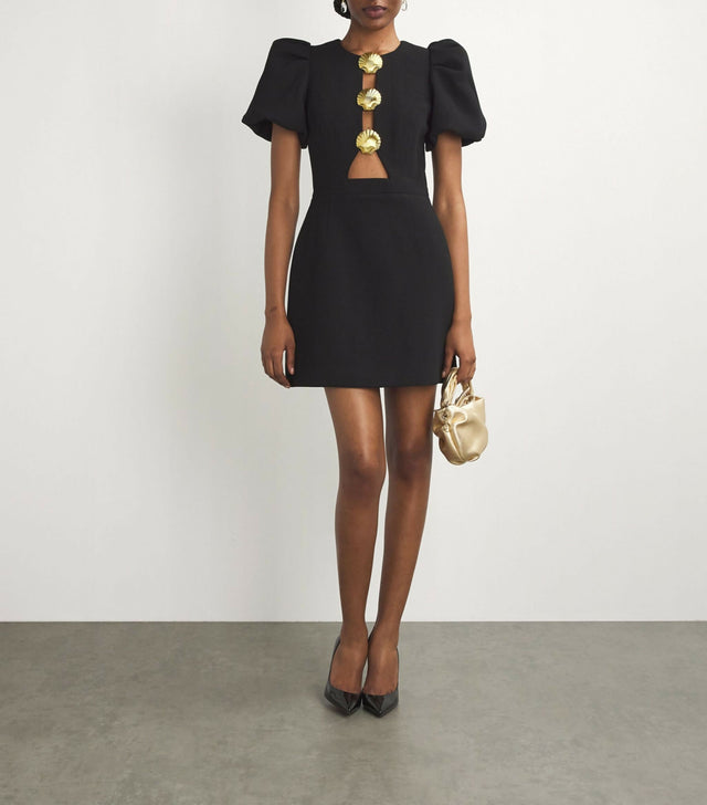 Rebecca Vallance Sirene Puff Sleeve Mini Size 8 - Black / 8 - Dresses