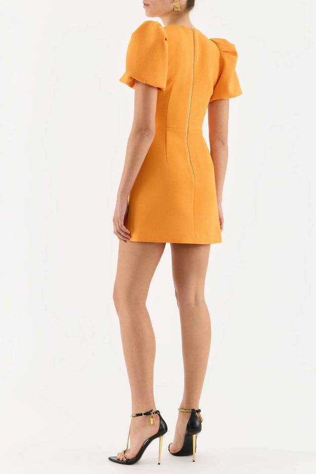 Rebecca Vallance Sirene Puff Sleeve Orange - 8 / Orange - Dresses