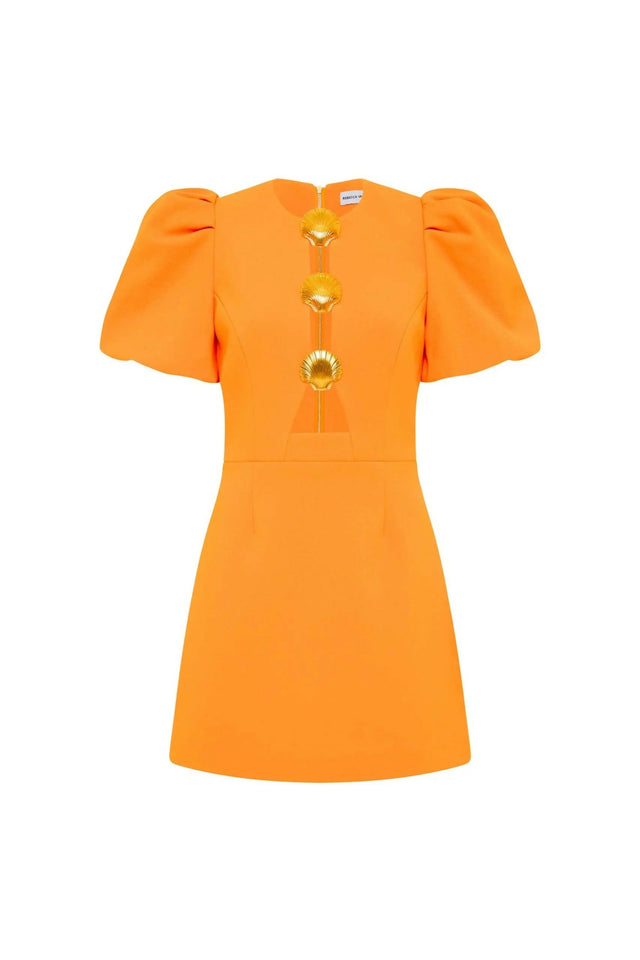 Rebecca Vallance Sirene Puff Sleeve Orange - 8 / Orange - Dresses