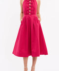 Rebecca Vallance Tahlia Halter Midi Dress Pink Size AU 10 - 10 / Pink - Dresses