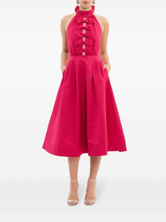 Rebecca Vallance Tahlia Halterneck Midi Dress Pink Size 8 & 10 - Dresses