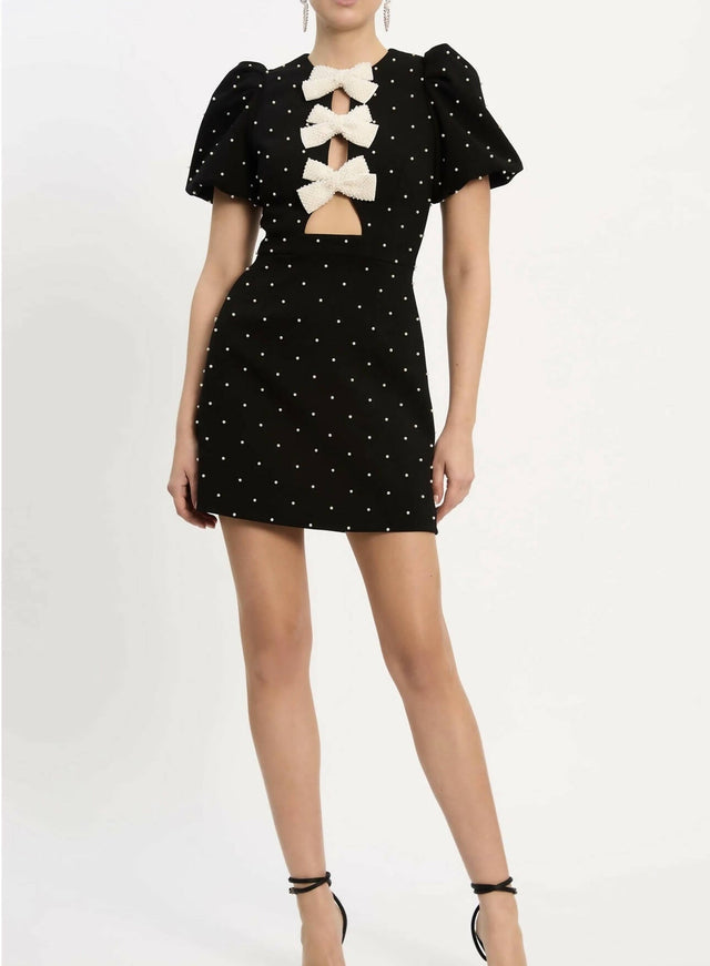 Rebecca Vallance Veronica Mini Dress | Black + Pearl - Dresses