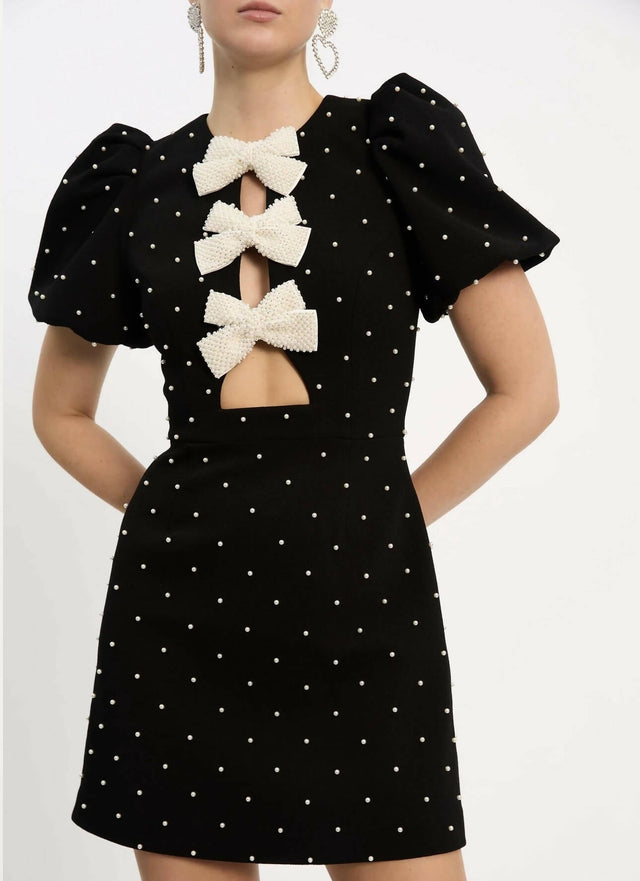 Rebecca Vallance Veronica Mini Dress | Black + Pearl - Dresses