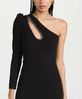 Rebecca Vallance Victoria One Sleeve Mini Black Size 12 - 12 / Black - Dresses