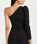 Rebecca Vallance Victoria One Sleeve Mini Black Size 12 - 12 / Black - Dresses