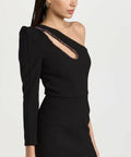 Rebecca Vallance Victoria One Sleeve Mini Black Size 12 - 12 / Black - Dresses