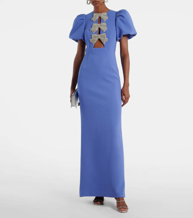 Rebecca Vallance Violetta Puff Sleeve Gown Periwinkle Blue - 12 / Blue - Dresses