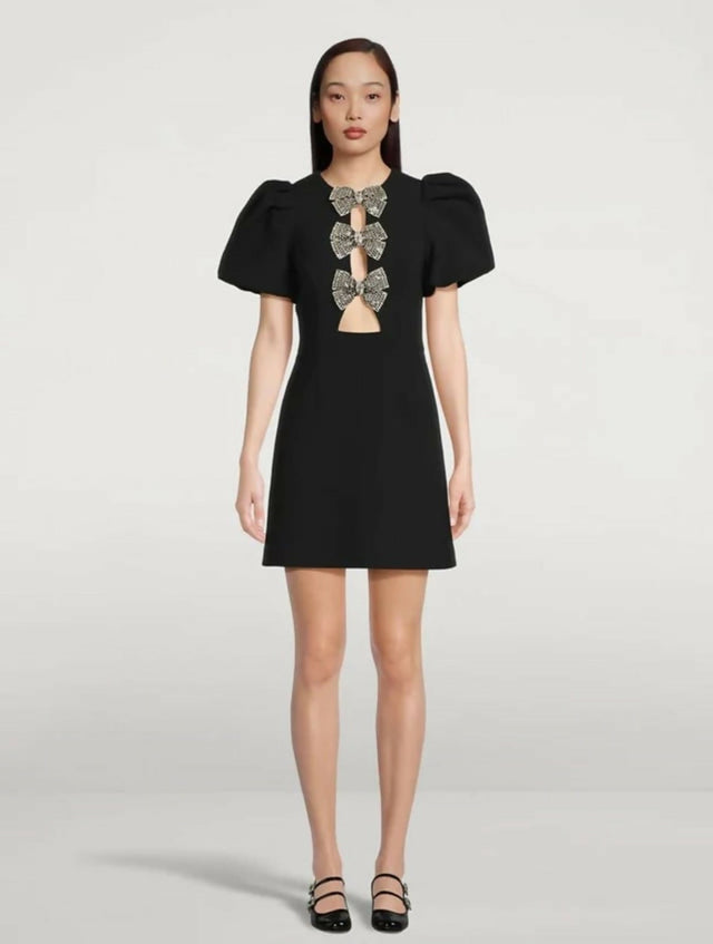 RebeccaVallanceYvonneBowMiniDressinBlack