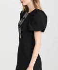 Rebecca Vallance Yvonne Bow Mini Dress in Black Size 10 - 10 / Black - Dresses