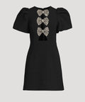 Rebecca Vallance Yvonne Bow Mini Dress in Black Size 12 - 12 / Black - Dresses