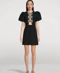 Rebecca Vallance Yvonne Bow Mini Dress in Black Size 12 - 12 / Black - Dresses