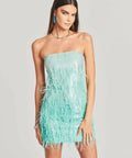 Retrofete - Retrofete Anastasia Sequin Feather Dress Mint Size 8