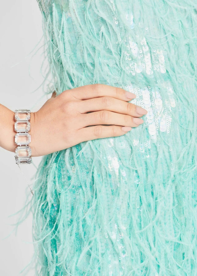 Retrofete - Retrofete Anastasia Sequin Feather Dress Mint Size 8