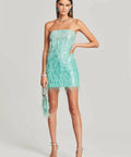 Retrofete - Retrofete Anastasia Sequin Feather Dress Mint Size 8