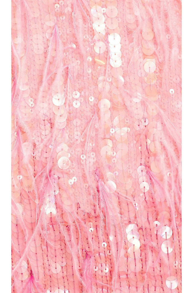 Retrofete - Retrofête Anastasia Sequin Feather Mini Dress Bubblegum Pink Size S / AU 8