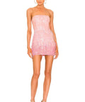 Retrofete - Retrofête Anastasia Sequin Feather Mini Dress Bubblegum Pink Size S / AU 8