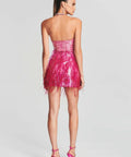 Retrofete - Retrofete Anastasia Sequin Feather Mini Dress Size 10