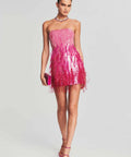 Retrofete - Retrofete Anastasia Sequin Feather Mini Dress Size 10